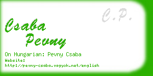 csaba pevny business card